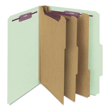 Smead File Folder, 8 Section, Letter, Gray/Green, PK10 14091